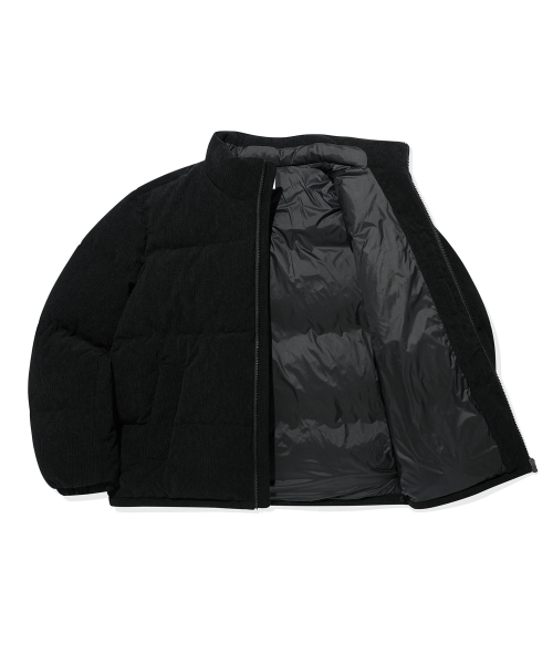 セール】コーデュロイダウンジャケット ブラック（ダウンジャケット