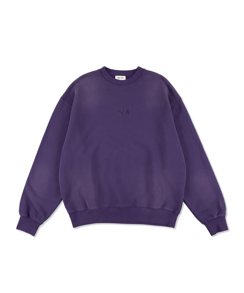 SEA WIND AND パープル スウェット M SULFUR DYEING LOGO CREWNECK SWEATSHIRT（スウェット）｜WIND AND SEA