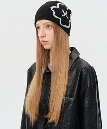 SANSeLF（サンセルフ）の「【SANSeLF】 フラワージャカードビーニー saa25a188（ニットキャップ/ビーニー）」