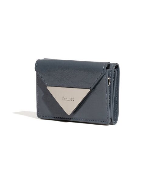 FENNEC(フェネック)の「CRINKLE TRIANGLE TRIPLE WALLET - DARK GREY(札入れ/マネークリップ・レディース・その他・FREE)」の1枚目の写真
