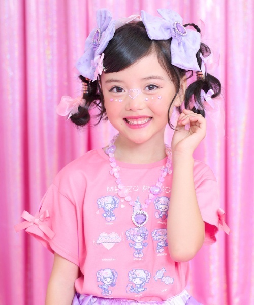 mezzo piano（メゾピアノ）の「【しなこちゃん】なりきり半袖Tシャツ（Tシャツ/カットソー・キッズ・ピンク/オフホワイト/パープル・120cm/130cm/140cm/110cm）」の3枚目の写真