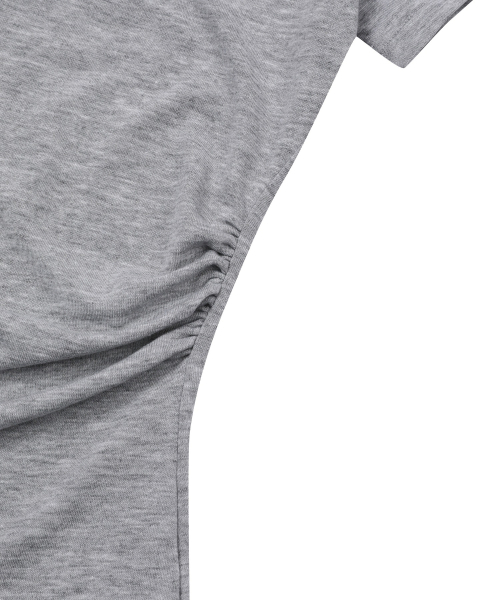 MUCENT(ムセント)の「ヤティサイドシャーリングVネック半袖ティー(4色)(Tシャツ/カットソー・レディース・チャコール/ホワイト/グレー/ブラック・FREE)」の11枚目の写真