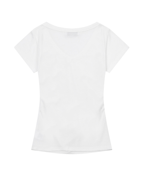 MUCENT(ムセント)の「ヤティサイドシャーリングVネック半袖ティー(4色)(Tシャツ/カットソー・レディース・チャコール/ホワイト/グレー/ブラック・FREE)」の14枚目の写真