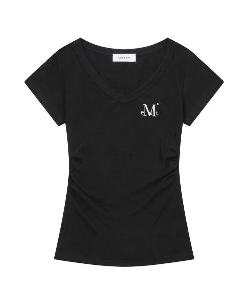 MUCENT(ムセント)の「ヤティサイドシャーリングVネック半袖ティー(4色)(Tシャツ/カットソー・レディース・チャコール/ホワイト/グレー/ブラック・FREE)」の17枚目の写真