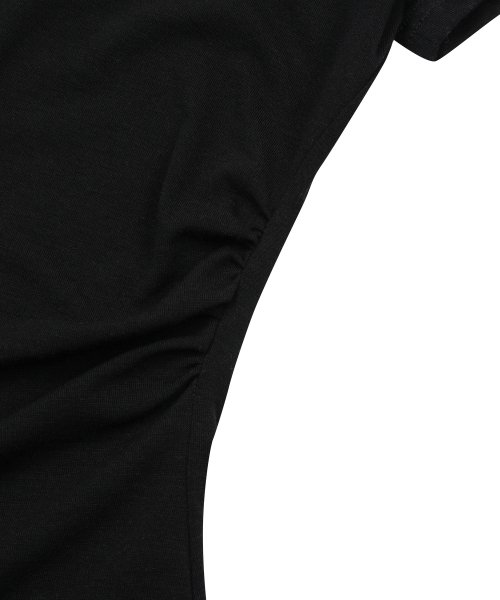 MUCENT(ムセント)の「ヤティサイドシャーリングVネック半袖ティー(4色)(Tシャツ/カットソー・レディース・チャコール/ホワイト/グレー/ブラック・FREE)」の19枚目の写真