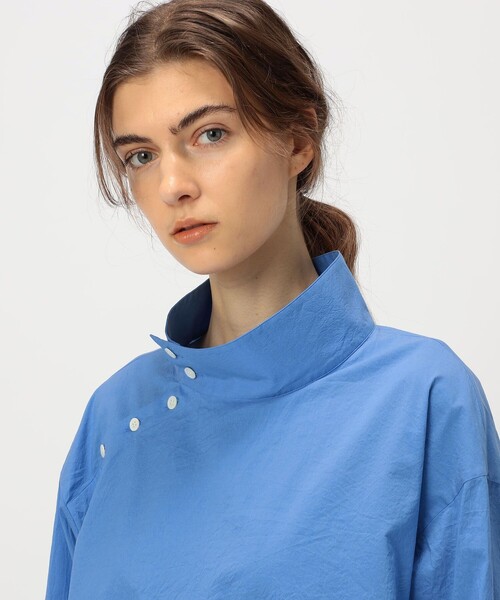 GALERIE VIE(ギャルリー ヴィー)の「コットンシルクブロード スタンドカラータイシャツ(シャツ/ブラウス・レディース・ライトブルー/ホワイト系その他・FREE)」の11枚目の写真
