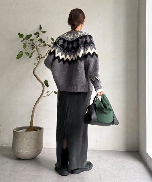 DouDou（ドゥドゥ）の「サテンストレートスカート（スカート・レディース・オフホワイト/モカ/ブラック・36/38）」の17枚目の写真