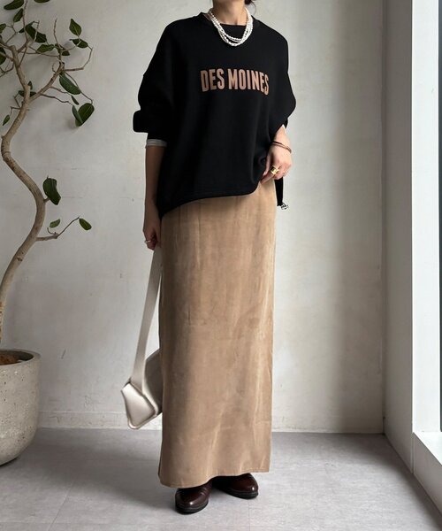 DouDou（ドゥドゥ）の「サテンストレートスカート（スカート・レディース・オフホワイト/モカ/ブラック・36/38）」の22枚目の写真