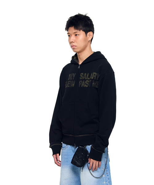 AAKAM(アーカム)の「Contrast Patch Zip-Up Hoodie (Black)(パーカー・レディース・その他・1/2)」の3枚目の写真