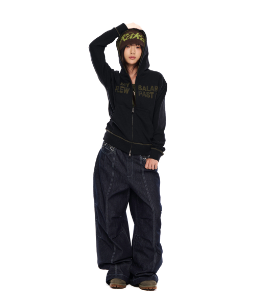 AAKAM(アーカム)の「Contrast Patch Zip-Up Hoodie (Black)(パーカー・レディース・その他・1/2)」の8枚目の写真