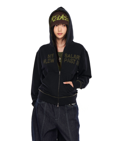 AAKAM(アーカム)の「Contrast Patch Zip-Up Hoodie (Black)(パーカー・レディース・その他・1/2)」の9枚目の写真