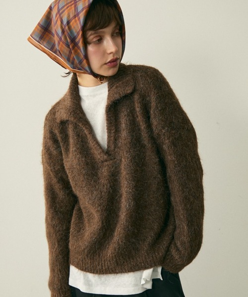 skipper fluffy knit / スキッパーフラッフィーニット（ニット