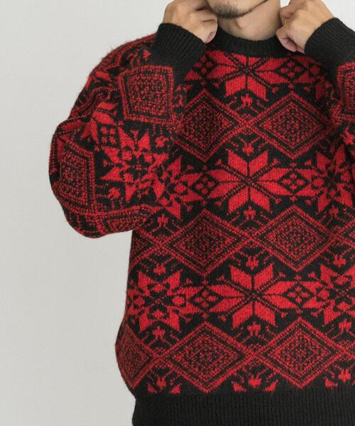 EKAL（エカル）の「ノルディックニットプルオーバー（ニット/セーター・メンズ・ブラウン/レッド・MEDIUM/LARGE）」の7枚目の写真