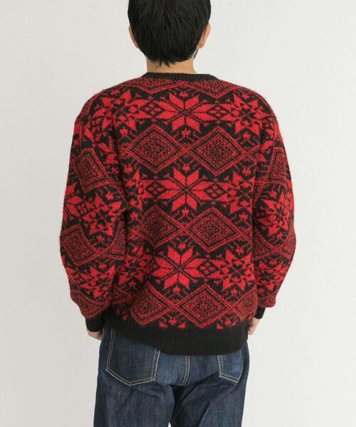EKAL（エカル）の「ノルディックニットプルオーバー（ニット/セーター・メンズ・ブラウン/レッド・MEDIUM/LARGE）」の8枚目の写真
