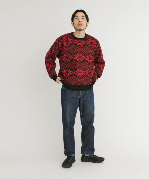 EKAL（エカル）の「ノルディックニットプルオーバー（ニット/セーター・メンズ・ブラウン/レッド・MEDIUM/LARGE）」の9枚目の写真