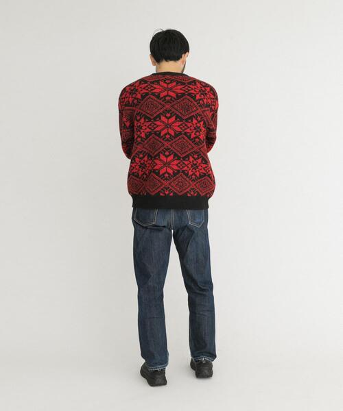 EKAL（エカル）の「ノルディックニットプルオーバー（ニット/セーター・メンズ・ブラウン/レッド・MEDIUM/LARGE）」の11枚目の写真