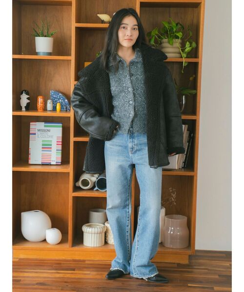 Ungrid（アングリッド）の「スパンコールポロニットカーディガン（カーディガン/ボレロ・レディース・チャコールグレー/オレンジ/ベージュ・FREE）」の10枚目の写真