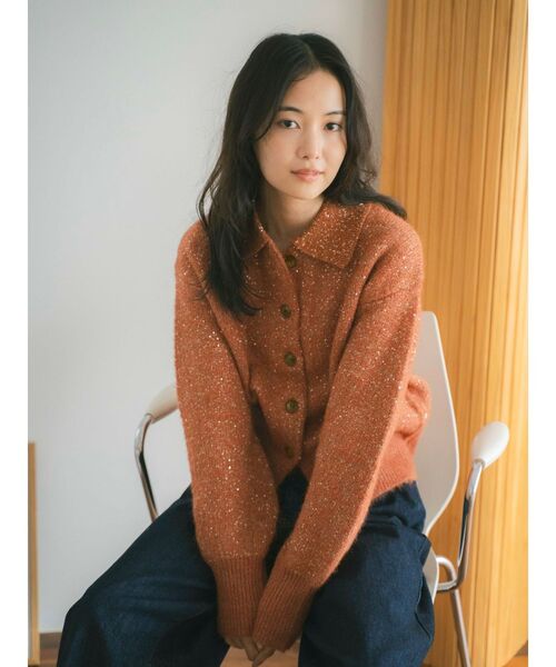 Ungrid（アングリッド）の「スパンコールポロニットカーディガン（カーディガン/ボレロ・レディース・チャコールグレー/オレンジ/ベージュ・FREE）」の11枚目の写真