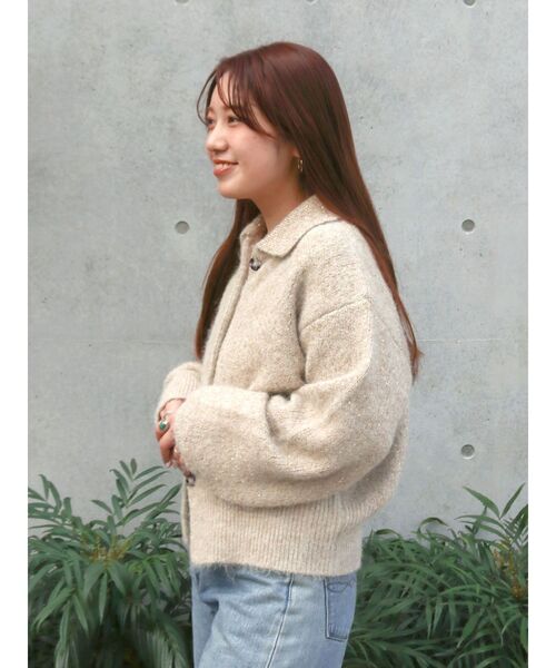 Ungrid（アングリッド）の「スパンコールポロニットカーディガン（カーディガン/ボレロ・レディース・チャコールグレー/オレンジ/ベージュ・FREE）」の16枚目の写真