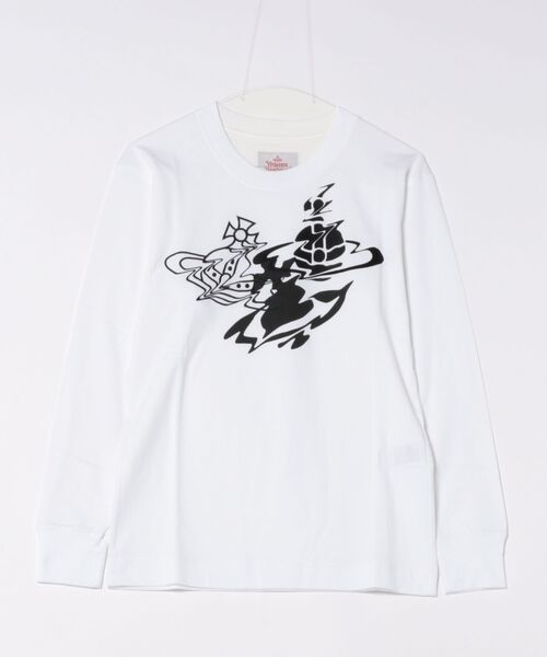 Vivienne Westwood(ヴィヴィアンウエストウッド)の「LIQUID ORB LONG SLEEVE T-SHIRT(Tシャツ/カットソー・レディース・ブラック/ホワイト・40/38/36)」の1枚目の写真