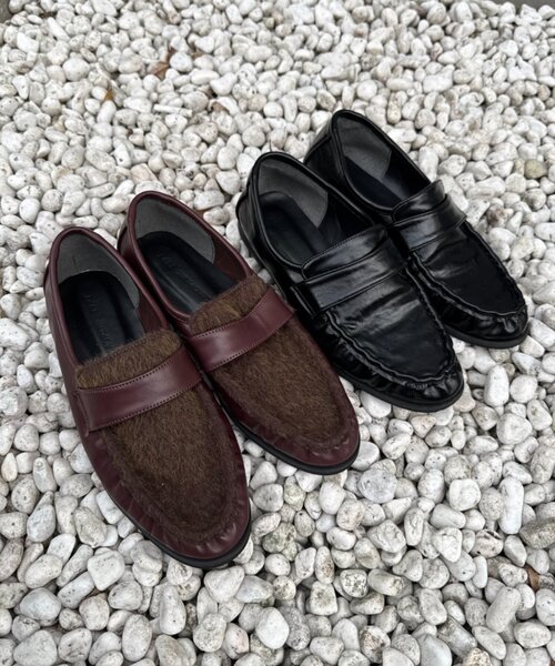 ≪オケージョン対応≫ギャザーデザインアソート素材フラットローファー