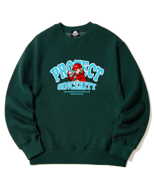 TRIPSHION(トリップション)の「PROTECT BOY グラフィッククルーネック - グリーン(スウェット・メンズ・その他・MEDIUM/LARGE/X-LARGE)」の1枚目の写真