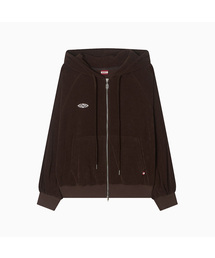 Terry Raglan Hooded Zip Up_Brown