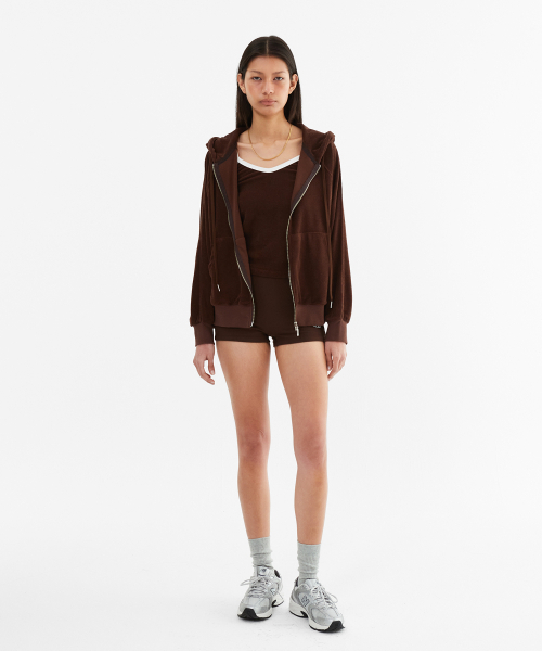 MENASOO（ミナス）の「Terry Raglan Hooded Zip Up_Brown（パーカー・レディース・ブラウン・F）」の6枚目の写真