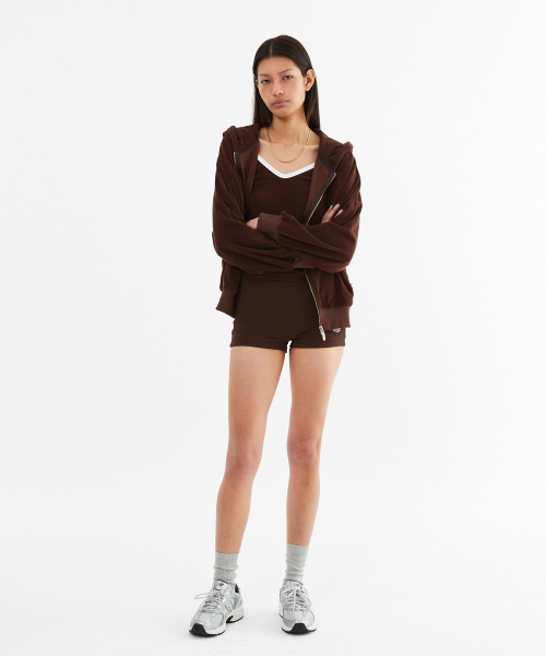 MENASOO（ミナス）の「Terry Raglan Hooded Zip Up_Brown（パーカー・レディース・ブラウン・F）」の7枚目の写真