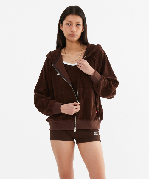 MENASOO（ミナス）の「Terry Raglan Hooded Zip Up_Brown（パーカー・レディース・ブラウン・F）」の8枚目の写真