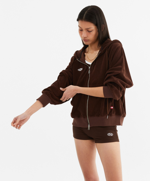 MENASOO（ミナス）の「Terry Raglan Hooded Zip Up_Brown（パーカー・レディース・ブラウン・F）」の9枚目の写真
