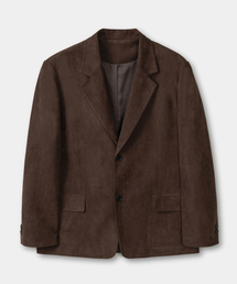 EXCONTAINER（エックスコンテナ）の「クラシックボタンスエードブレザー (ダークブラウン)（テーラードジャケット）」