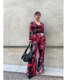 Desigual | カラフル花柄プリント ワイドロングパンツ(その他パンツ)