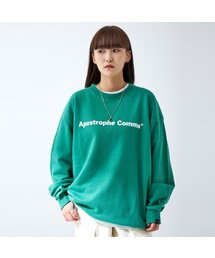 APOSTROPHE COMMA（アポストロフィコンマ）の「ベーシックフルネームロゴスウェットシャツ（グリーン/ホワイト）（スウェット）」