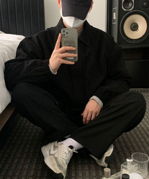 NUS（ナス）の「YEI Nika カラ ブルゾン (ブラック)（MA-1）」