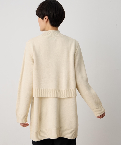 DECOY SINCE 1981(デコイシンスイチキュウハチイチ)の「ベスト付きニットチュニック【セットアイテム・洗える】(ニット/セーター・レディース・ベージュ/ブラウン・M/L/LL)」の5枚目の写真