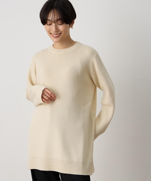 DECOY SINCE 1981(デコイシンスイチキュウハチイチ)の「ベスト付きニットチュニック【セットアイテム・洗える】(ニット/セーター・レディース・ベージュ/ブラウン・M/L/LL)」の6枚目の写真