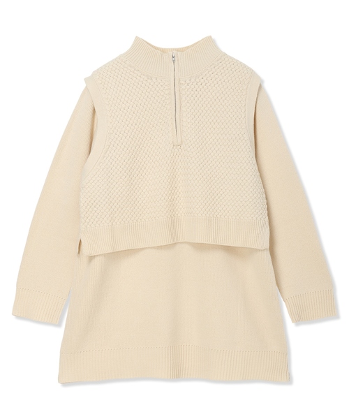 DECOY SINCE 1981(デコイシンスイチキュウハチイチ)の「ベスト付きニットチュニック【セットアイテム・洗える】(ニット/セーター・レディース・ベージュ/ブラウン・M/L/LL)」の14枚目の写真