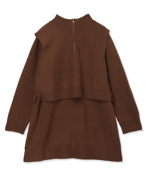DECOY SINCE 1981(デコイシンスイチキュウハチイチ)の「ベスト付きニットチュニック【セットアイテム・洗える】(ニット/セーター・レディース・ベージュ/ブラウン・M/L/LL)」の21枚目の写真