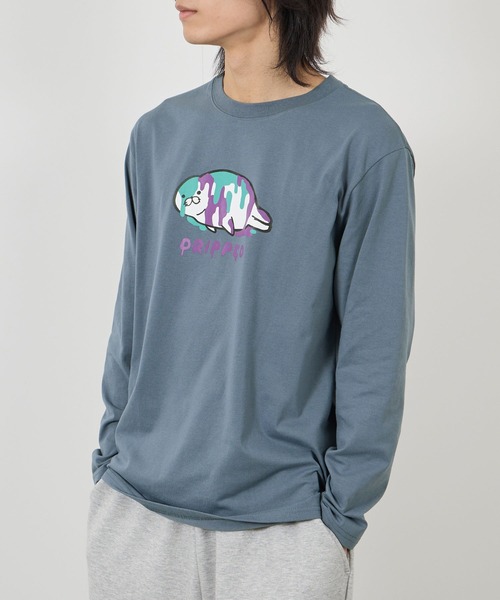 Mac-House（マックハウス）の「【T-GRAPHICS / ティーグラフィックス】ビビットアニマル長袖Ｔシャツ（Tシャツ/カットソー・メンズ・ブラック/グレー/ホワイト/ベージュ/ブルー・S/M/L/XL）」の5枚目の写真