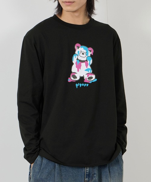 Mac-House（マックハウス）の「【T-GRAPHICS / ティーグラフィックス】ビビットアニマル長袖Ｔシャツ（Tシャツ/カットソー・メンズ・ブラック/グレー/ホワイト/ベージュ/ブルー・S/M/L/XL）」の2枚目の写真