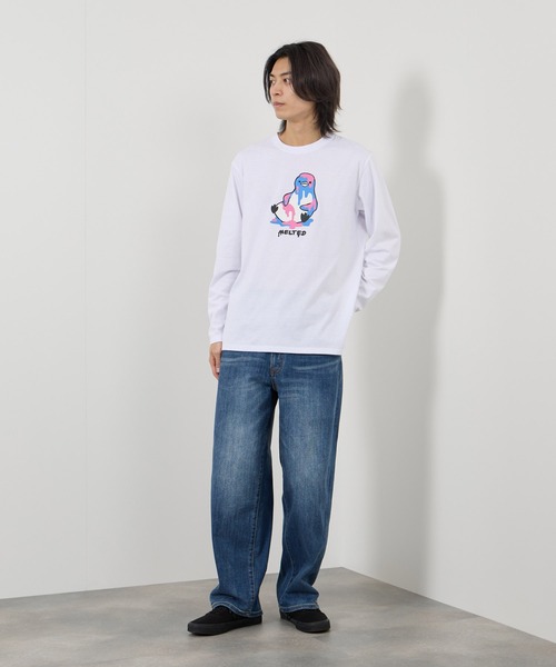 Mac-House（マックハウス）の「【T-GRAPHICS / ティーグラフィックス】ビビットアニマル長袖Ｔシャツ（Tシャツ/カットソー・メンズ・ブラック/グレー/ホワイト/ベージュ/ブルー・S/M/L/XL）」の12枚目の写真