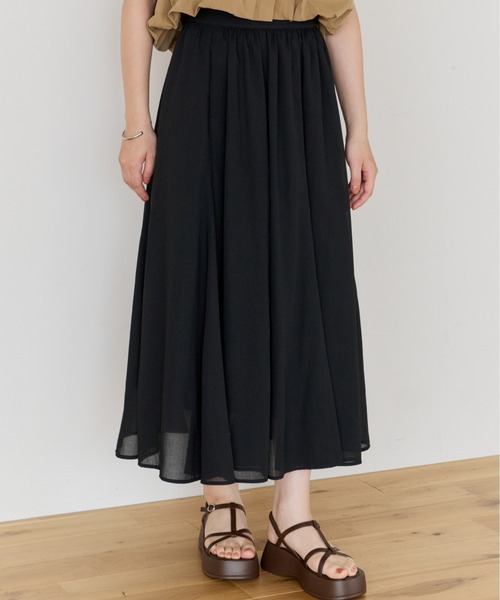 soft touch sheer flared skirt/ソフトタッチシアーフレアスカート