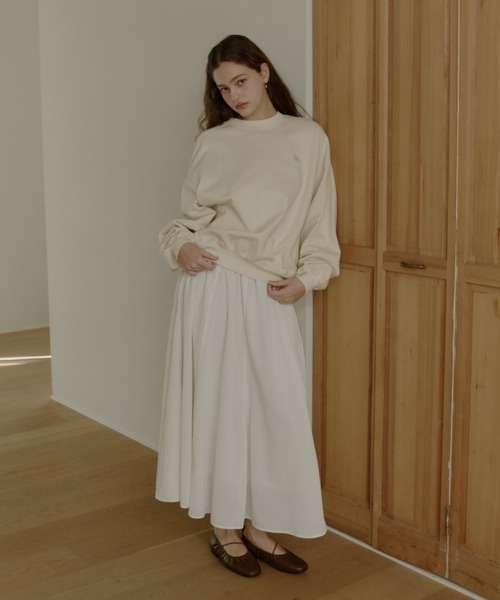 OLUN（オルン）の「soft touch sheer flared skirt/ソフトタッチシアーフレアスカート（スカート・レディース・ブラック/アイボリー・SMALL/X-SMALL/FREE）」の16枚目の写真