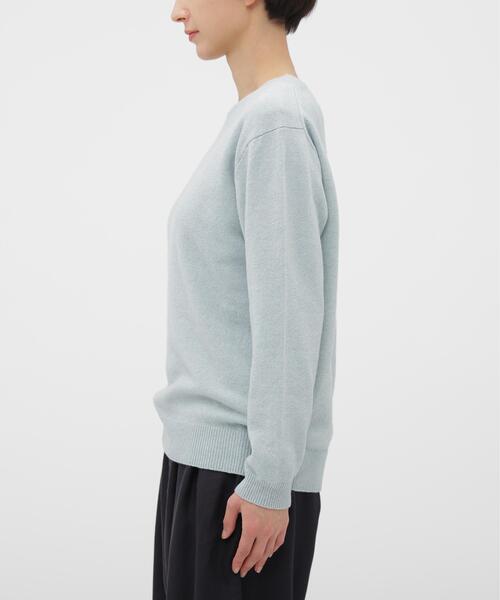 MARGARET HOWELL(マーガレットハウエル)の「WOOL COTTON KNITWEAR(ニット/セーター・レディース・ダークグレー/ライトブルー・FREE)」の8枚目の写真