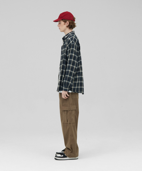 STENDS（ステンズ）の「[M~4XL] オールデイベーシックチェックシャツ_ST-07 (ネイビー)（シャツ/ブラウス・メンズ・その他・MEDIUM/LARGE/X-LARGE/XX-LARGE/XXX-LARGE）」の2枚目の写真