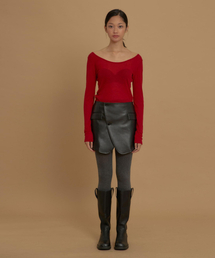 Cat Wrap Mini Leather Skirt