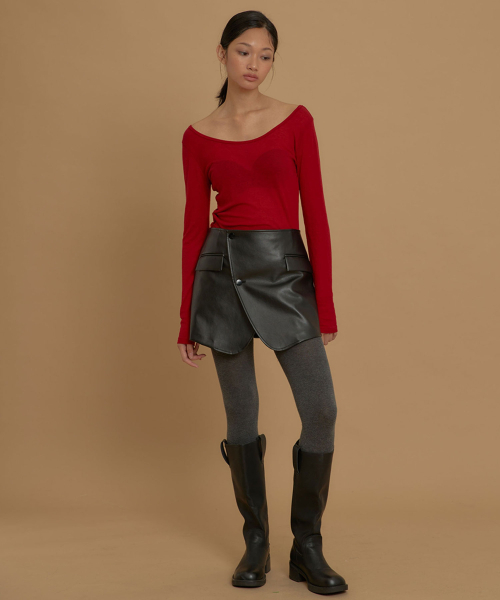 TWENTY FOUR T（トゥエンティフォーティ）の「Cat Wrap Mini Leather Skirt（スカート・レディース・その他・FREE）」の2枚目の写真