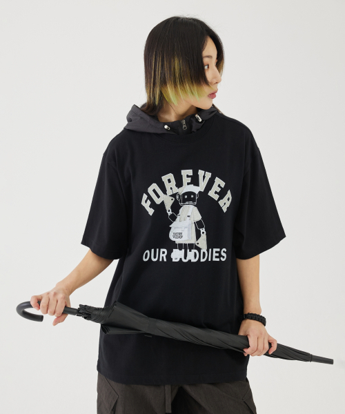 eastserviceshop(イーストサービスショップ)の「Our Buddies Half T - Black(Tシャツ/カットソー・レディース・ブラック・SMALL)」の4枚目の写真