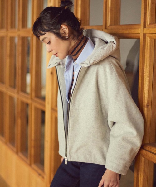 Gready Brilliant(グレディブリリアン)の「フード付ウールショートコート(その他アウター・レディース・トップグレー/チャコールグレー・38)」の17枚目の写真